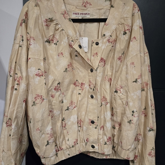 Rory Bomber Jacket Free People NWT Spring Floral Print Large - Picture 3 of 4